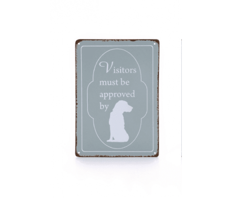 DBL meta tekstbord hond grijs DBL meta tekstbord hond grijs
