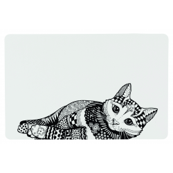 Place mat met kat zw/wit