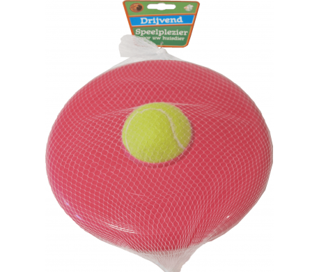 Frisbee met tennisbal drijvend