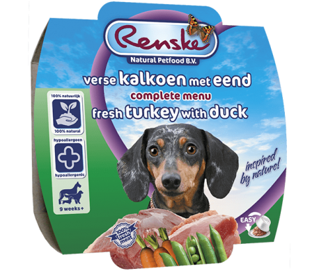 Renske Vers Vlees - met kalkoen en eend 100g Renske Vers Vlees - met kalkoen en eend 100g