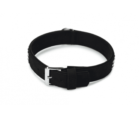 BZ leren halsband Buffalo Strass - Zwart BZ leren halsband Buffalo Strass - Zwart