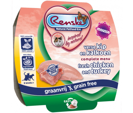 Renske Vers - Kip-Kalkoen mousse 100g Renske Vers - Kip-Kalkoen mousse 100g