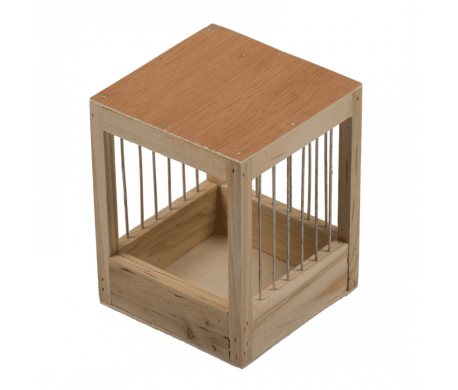 Nestkast voliere houtenspijlen 11x11x13cm Nestkast voliere houtenspijlen 11x11x13cm