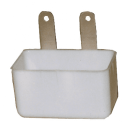Weduwschapbakje met metalen lipjes wit
