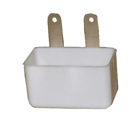 Weduwschapbakje met metalen lipjes wit Weduwschapbakje met metalen lipjes wit