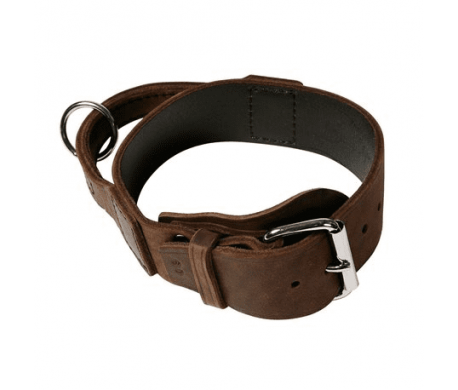 Halsband leer met handvat 70cm Halsband leer met handvat 70cm