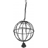 Metalen hooibal + bel 8 cm Zwart