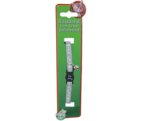 Grijze nylon kattenhalsband met visgraatjes (pvc - reflecterend) Grijze nylon kattenhalsband met visgraatjes (pvc - reflecterend)