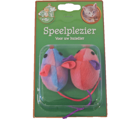 Neon pluche muis (2 stuks - 5cm)