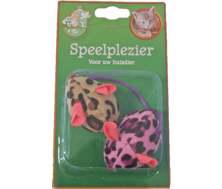 Gekleurde pluche muis (2 stuks - 5cm) Gekleurde pluche muis (2 stuks - 5cm)
