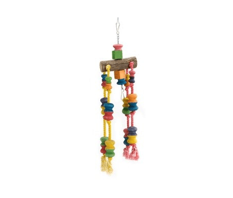 Houten papegaaien klimtouw, gekleurd