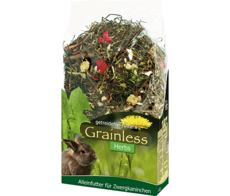 JR Farm Grainless Herbs voor dwergkonijnen (400 gram)