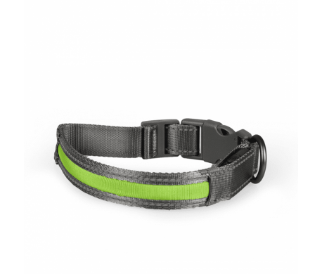 Veiligheidshalsband Metal Flash Light USB - Groen