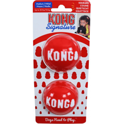 Kong hond 'Signature' balls - M (2 stuks - Ø 6,5 cm)