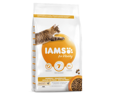 Iams Cat Adult Hairball Control Kip 10kg