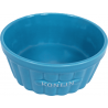 Konijnen eetbak steen - ribbel (blauw)