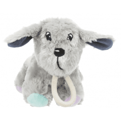 Junior hond met touw, pluche 24 cm