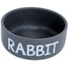 Eetbak steen Rabbit mat grijs 12 cm