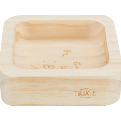 Trixie voer/waterbak, hout 60 ml/8x8 cm
