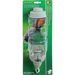 Drinkfles vulbaar met houder en RVS tuit, 1000ml
