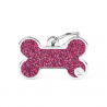 Penning enkelzijdig Hond Big Bone Glitter Pink