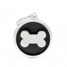 Penning enkelzijdig Hond Big Black Circle Bone