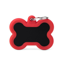 Penning Dubbelzijdig Hond Black Bone Met Red Rubber