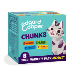 Edgard Cooper Multipack Stukjes in saus - Kattenvoer - Kip - Lam 8x85gr