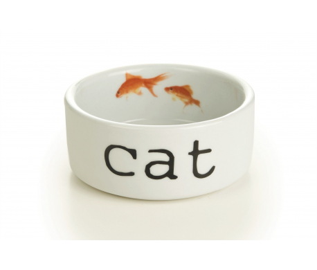 Keramieke eetbak Cat met Goudvis