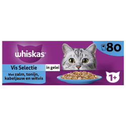 Whiskas 1+ Classic Selectie in Gelei Vis 80 x 85 gram