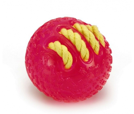 TPR Dog toy Bal met gevlochten touw