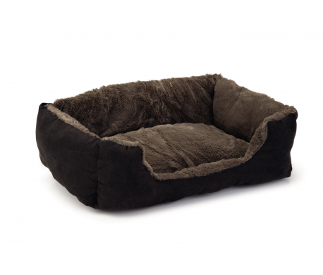 Pluche ligbed Baboo Zwart/Taupe Pluche ligbed Baboo Zwart/Taupe