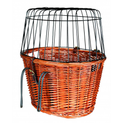 Trixie Rieten fietsmand met rooster