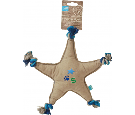 Lief! Boys Hondenspeeltje Canvas Ster Lief! Boys Hondenspeeltje Canvas Ster