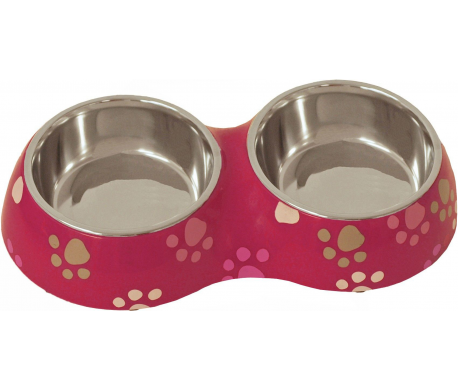 Lief! Girls plastic/RVS dubbele eetbak anti-slip Lief! Girls plastic/RVS dubbele eetbak anti-slip