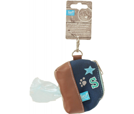 Lief! Poepzak Dispenser Bruin/Blauw Lief! Poepzak Dispenser Bruin/Blauw