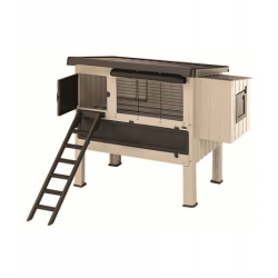 Kunststof kippenhok Happy Farm 120 bruin
