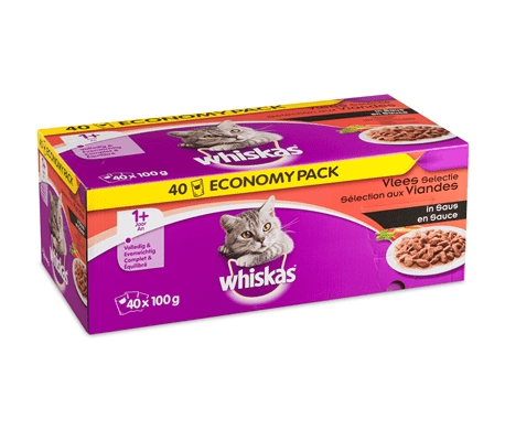 Whiskas Selectie in Saus Multipack Vlees Whiskas Selectie in Saus Multipack Vlees