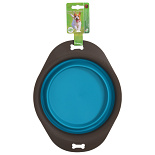 Voer- en Drinkbak Opvouwbaar Grijs/Blauw