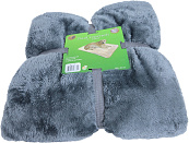 Plaid supersoft 2-zijdig lichtgrijs/grijs