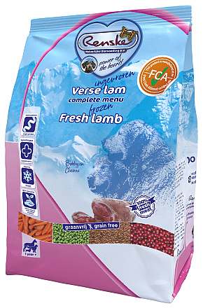Renske hondenvoer Vers Ingevroren lam 600 gr