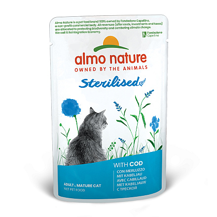 Almo Nature Kattenvoer Sterilised Kabeljauw 70 gr