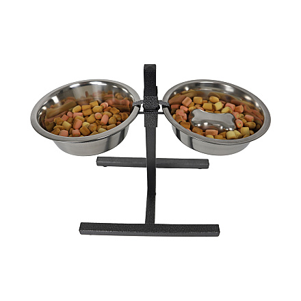 H-Voederstandaard Slowfeeder 2 x Ø 24 cm