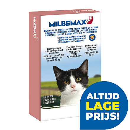 Milbemax tabletten kleine kat/kitten <br>0,5 - 2 kg 2 st