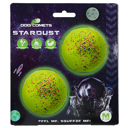 Dog Comets Ball stardust Groen M 2 st