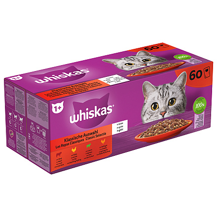 Whiskas Kattenvoer Adult Classic in Gelei<br> 60 x 85 gr