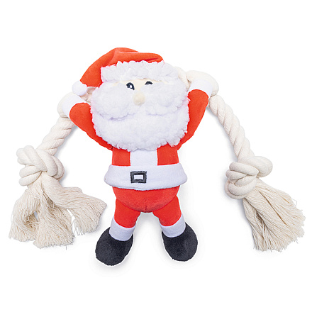 Beeztees Knuffel Kerstman met Touw