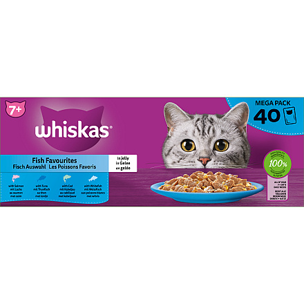 Whiskas Kattenvoer Senior Vis Selectie in Gelei 40 x 85 gr