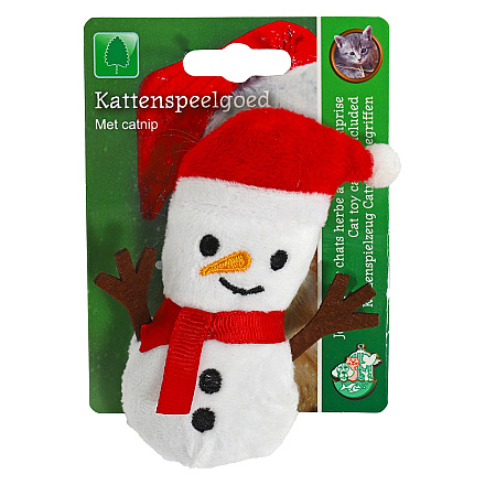 Kattenspeelgoed Sneeuwpop met kerstmuts en Catnip