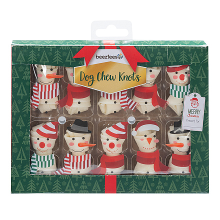 Beeztees Kerst Sneeuwpop Kauwbotten 10 st